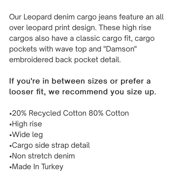 NWT DION JEAN - LEOPARD CARGO Damson Madder SIZE US10 (UK14) - Picture 5 of 6